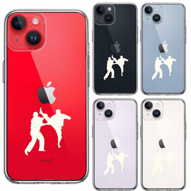 iPhone14 ケース クリア 空手2 ホワイト スマホケース 側面ソフト 背面ハード ハイブリッド 送料無料-1