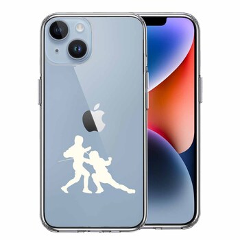 iPhone14 ケース クリア フェンシング ホワイト スマホケース 側面ソフト 背面ハード ハイブリッド 送料無料-0