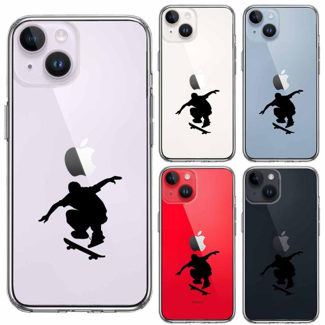 iPhone14 ケース クリア スケートボード スマホケース 側面ソフト 背面ハード ハイブリッド 送料無料-1