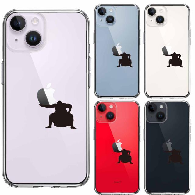 iPhone14 ケース クリア おすもうさん 土俵入り スマホケース 側面ソフト 背面ハード ハイブリッド 送料無料-1