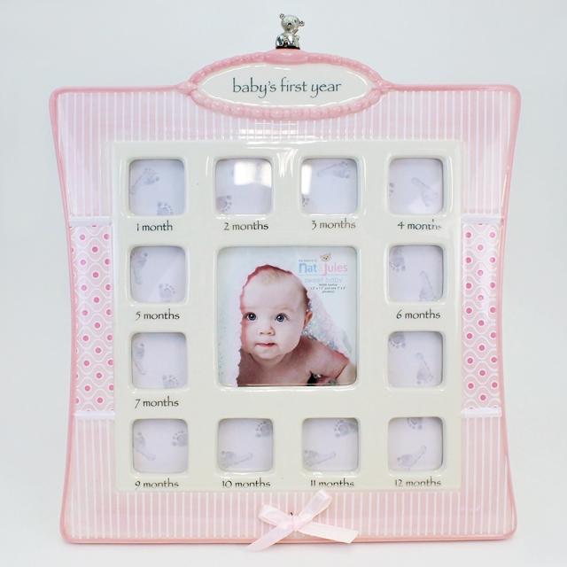 ベビーズファーストイヤーフレーム ピンク Nat＆Jules ラッピング可 送料無料-1