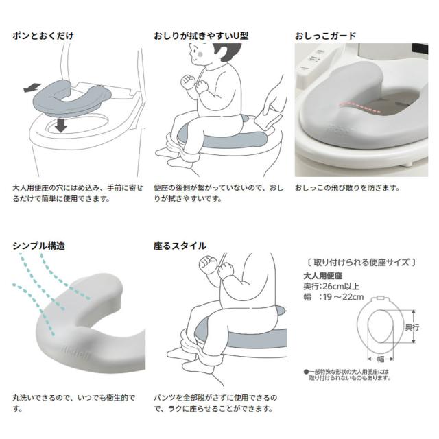 リッチェル ソフト補助便座K グレー 送料無料-3