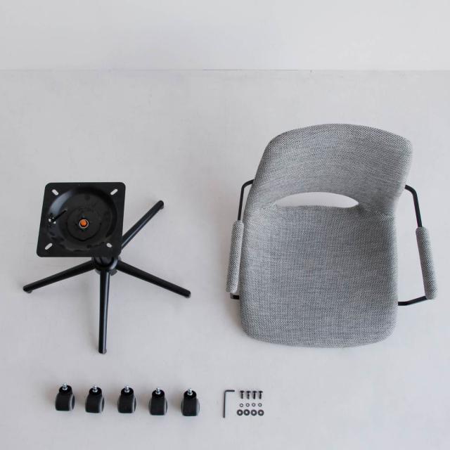 キャスター付 デスクチェア グレー アームチェア オフィス 昇降式 Office Arm Chair tihn 送料無料 即日発送-1