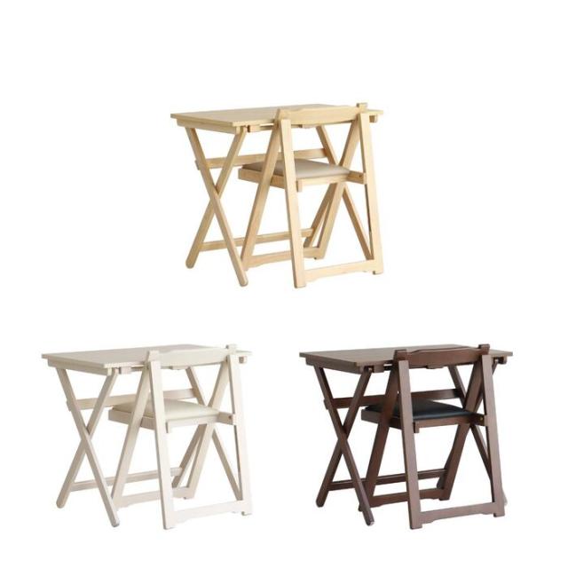 折畳みデスクチェアデスク チェア 木製 折りたたみテーブル 折りたたみチェア 送料無料 即日発送-1