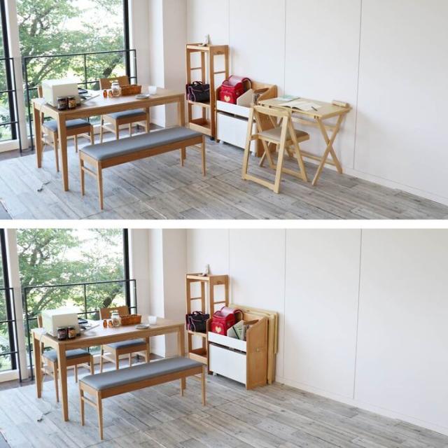 折畳みデスクチェアデスク チェア 木製 折りたたみテーブル 折りたたみチェア 送料無料 即日発送-3