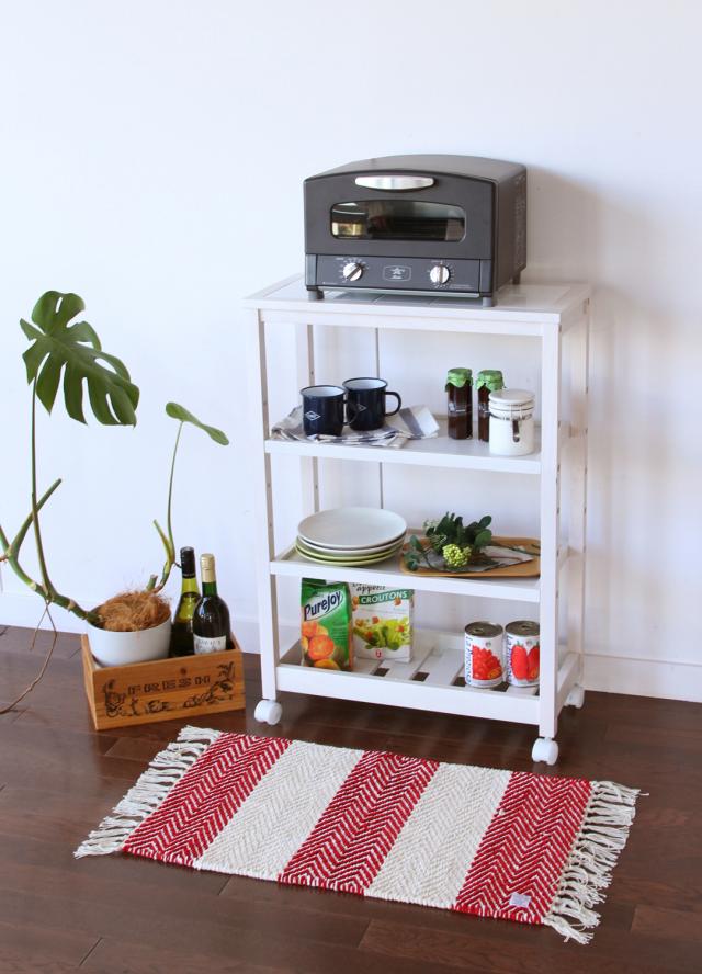 キッチンワゴン 4段 タイル タイルトップ 耐熱 Soup Slim Wagon 4段 送料無料 即日発送-1