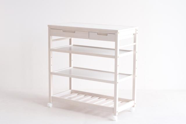 キッチンワゴン 4段 タイル タイルトップ 耐熱 Soup Kitchen Wagon Wide 送料無料 即日発送-5