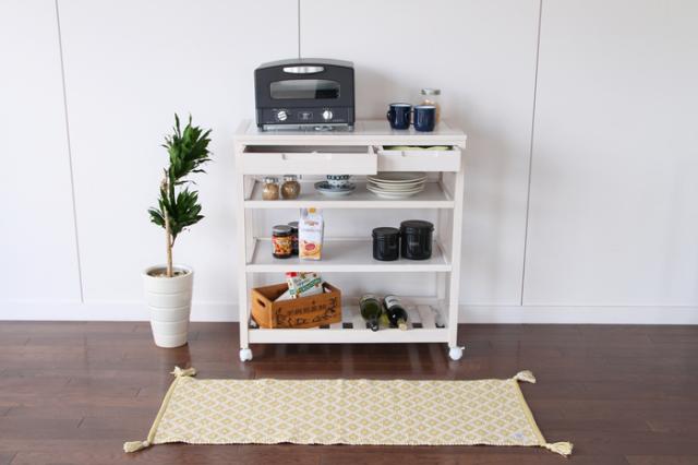 キッチンワゴン 4段 タイル タイルトップ 耐熱 Soup Kitchen Wagon Wide 送料無料 即日発送-10