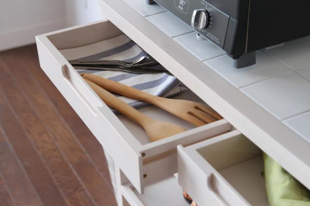 キッチンワゴン 4段 タイル タイルトップ 耐熱 Soup Kitchen Wagon Wide 送料無料 即日発送-12