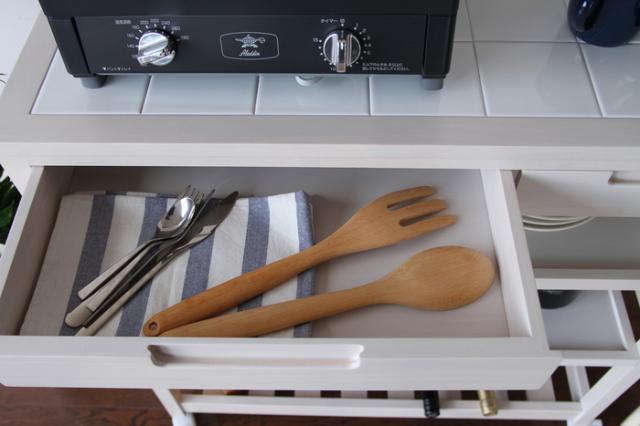 キッチンワゴン 4段 タイル タイルトップ 耐熱 Soup Kitchen Wagon Wide 送料無料 即日発送-13