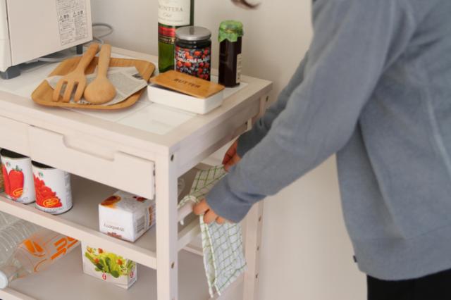 キッチンワゴン 4段 タイル タイルトップ 耐熱 Soup Kitchen Wagon Wide 送料無料 即日発送-15