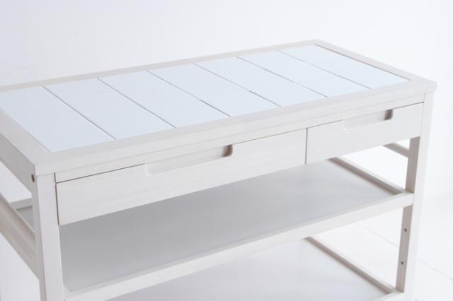 キッチンワゴン 4段 タイル タイルトップ 耐熱 Soup Kitchen Wagon Wide 送料無料 即日発送-3