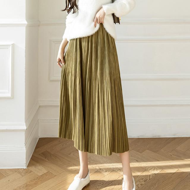 プリーツスカート ハイウエスト 着やせ SK18279923-7223 送料無料 即日発送-9