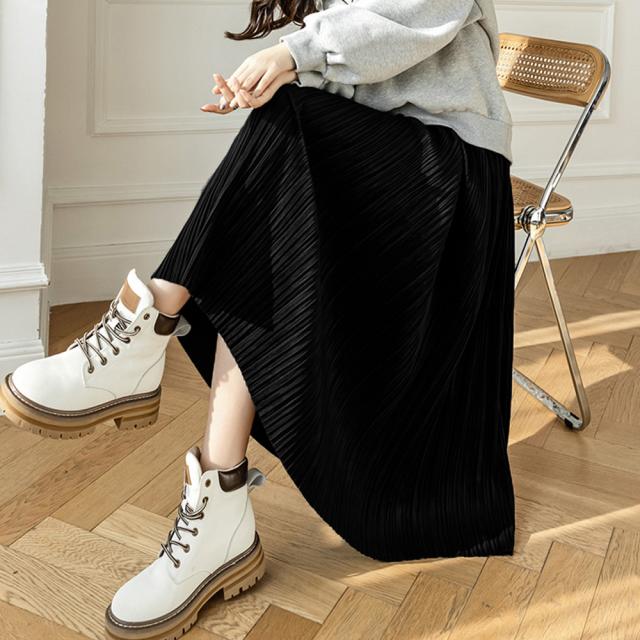 プリーツスカート ハイウエスト 着やせ SK18279923-7223 送料無料 即日発送-6