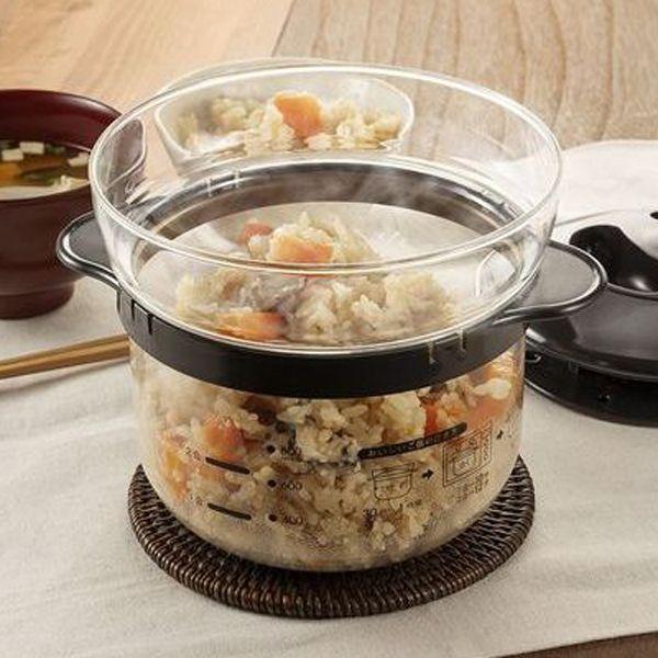 ガラスのレンジご飯釜１〜２合 2個セット 送料無料 即日発送-3