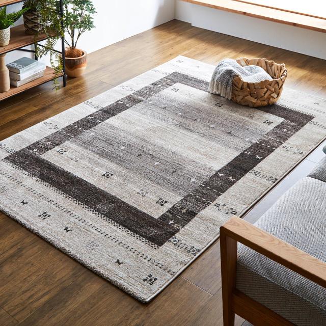 ラグ トルコ製 ウィルトン織り 約80×140cm カーペット ラグ 絨毯 長方形 ギャッベ柄 トレラ 送料無料-11