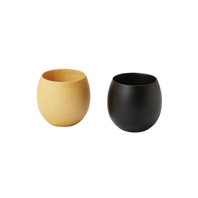 和食器 木製 たまご型カップ ナチュラル ダークブラウン 杢目 根来 曙 2セット 送料無料-2