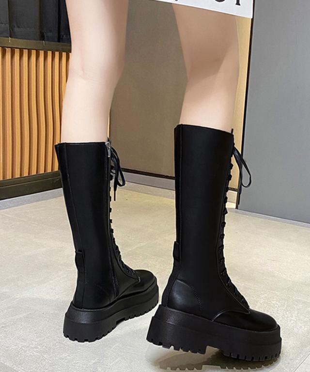 ロングブーツ レディース レースアップ靴 送料無料 即日発送-6