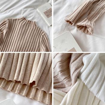 リブニットトップス プチハイネック 送料無料 即日発送-9