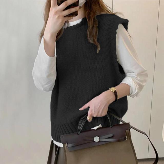 ニットベスト レディース ニットジレ 送料無料 即日発送-3