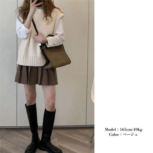 ニットベスト レディース ニットジレ 送料無料 即日発送-5