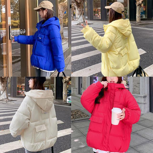 中綿フェイクダウンジャケット フード付き 送料無料 即日発送-9