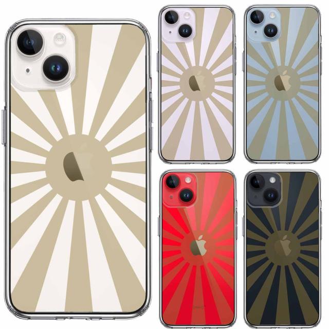 iPhone14Plus ケース クリア旭日旗 太陽 日本 スマホケース 側面ソフト 背面ハード ハイブリッド 送料無料-1