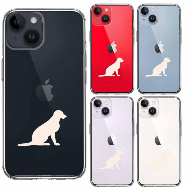 iPhone14Plus ケース クリア犬 ラブラドールレトリバー２ 白 スマホケース 側面ソフト 背面ハード ハイブリッド 送料無料-1