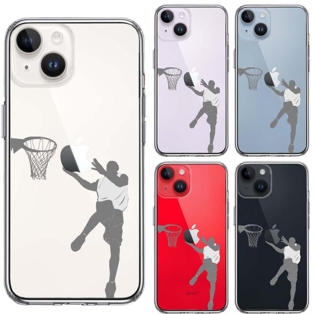 iPhone14Plus ケース クリアバスケット レイアップシュート スマホケース 側面ソフト 背面ハード ハイブリッド 送料無料-1