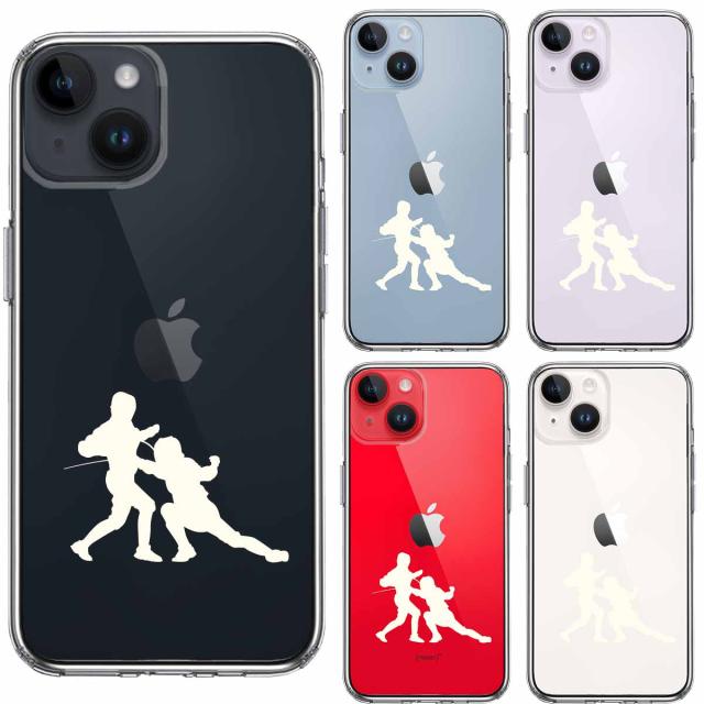 iPhone14Plus ケース クリアフェンシング ホワイト スマホケース 側面ソフト 背面ハード ハイブリッド 送料無料-1