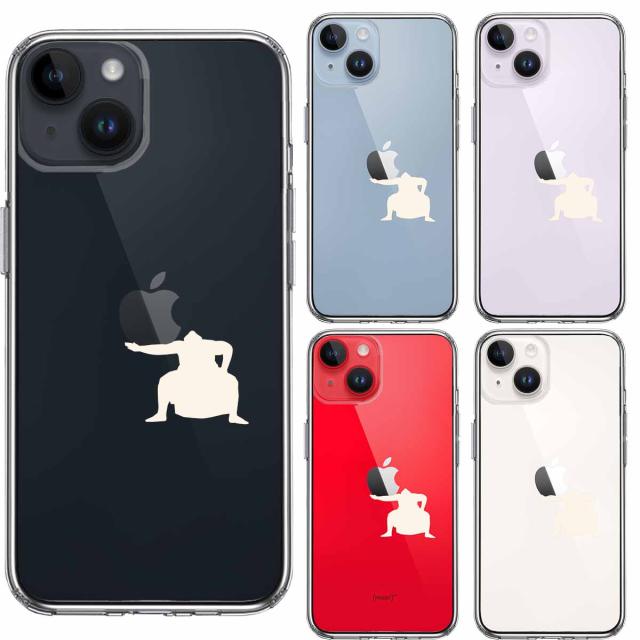 iPhone14Plus ケース クリアおすもうさん 土俵入り 白 スマホケース 側面ソフト 背面ハード ハイブリッド 送料無料-1