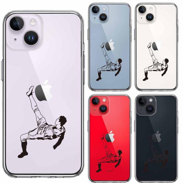 iPhone14Plus ケース クリアサッカー オーバーヘッドキック スマホケース 側面ソフト 背面ハード ハイブリッド 送料無料-1