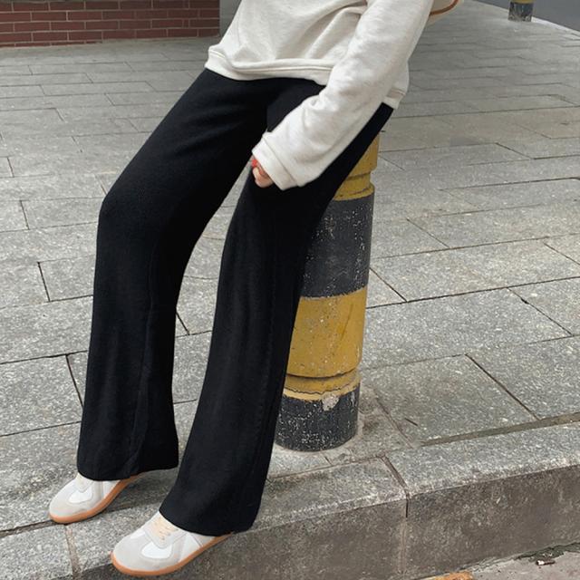 ワイドニットパンツ ロングパンツ 送料無料 即日発送-5