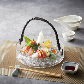 硝子 手付き丸鉢 大 送料無料-1