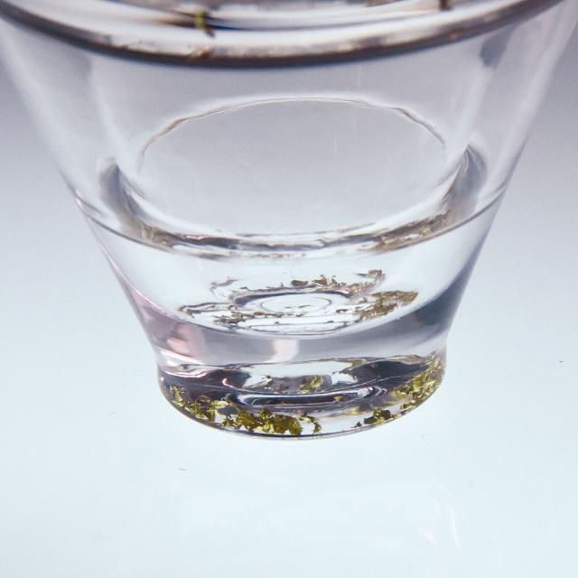 二層硝子 ゆらり盃 銀 金 送料無料-3