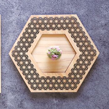 ひのき細密 プレート 六角 麻の葉 正角 胡麻 丸 七宝 送料無料-1