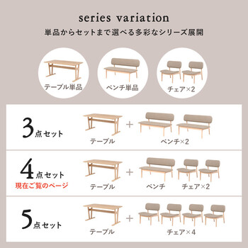 ダイニング4点セットMI-8632NABE-4S 送料無料-20