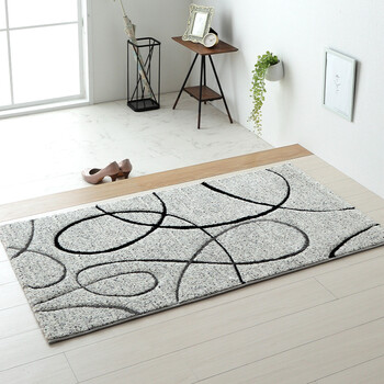 ラグ トルコ製 ウィルトン織り 約200×250cm カーペット ラグ 絨毯 長方形 リーフ柄 モダン アイボリー エステラ 送料無料-8