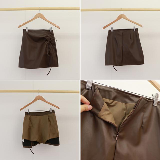 レザータイトスカートスリットミニスカート 送料無料 即日発送-2