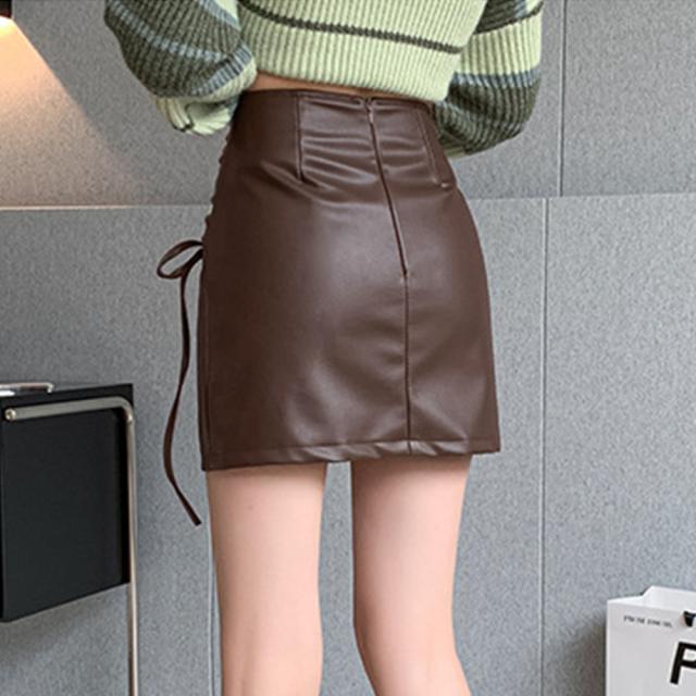 レザータイトスカートスリットミニスカート 送料無料 即日発送-8
