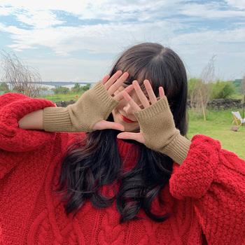 アームウォーマー ケーブルニットグローブ 送料無料 即日発送-8