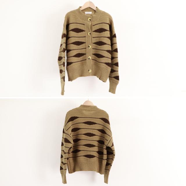 ニットカーディガン 秋冬レディース 配色 送料無料 即日発送-2