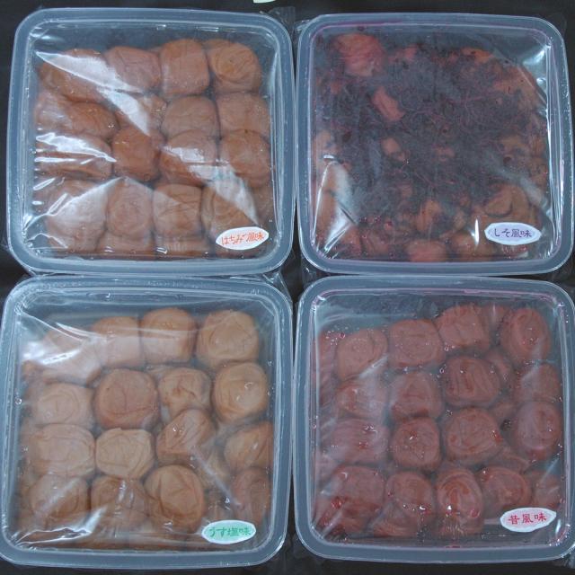和歌山 紀州南高梅 梅干 4種詰合せ 昔風味 うす塩味 はちみつ風味 しそ風味 各1kg ギフト対応可 送料無料-3