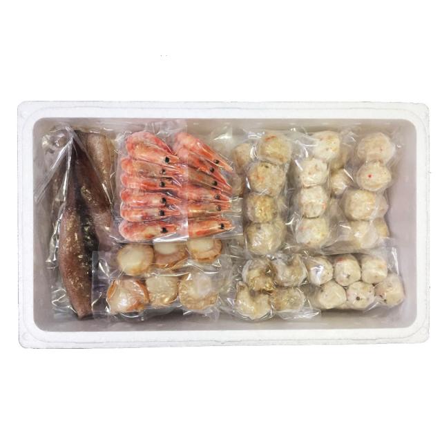 北海道 海鮮つみれ鍋 Gかに入×12 えび入×12 とりごぼう×12 たこ入×12 海老×12 帆立×6 いか×3 つぶ×3袋 冷凍うどん×1 ギフト対応可 送料無料-2