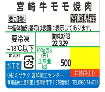 宮崎牛 焼肉 モモ 500g 送料無料-5
