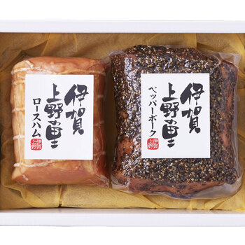 三重 伊賀上野の里 ロースハム&ペッパーポーク 詰合せ ペッパーポーク 310g ロースハム JAS特級 250g ギフト対応可 送料無料-2