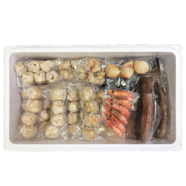 北海道 海鮮つみれ鍋 Fかに入×12 えび入×12 とりごぼう×12 たこ入×12 海老×6 帆立×3 いか×2 つぶ×2袋 冷凍うどん×1 ギフト対応可 送料無料-2