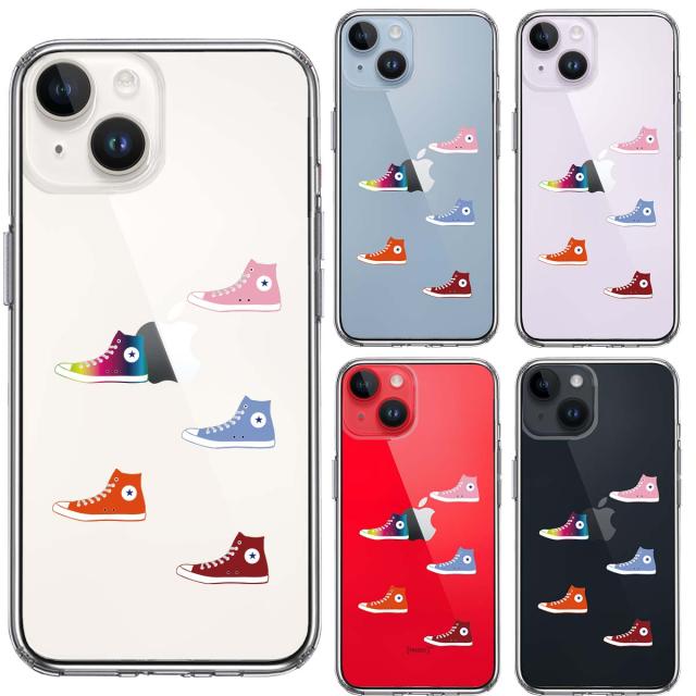 iPhone14 ケース クリア シェル スニーカー スマホケース 側面ソフト 背面ハード ハイブリッド 送料無料-1