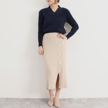 Vネック ニットセーター レディース秋冬 送料無料 即日発送-4