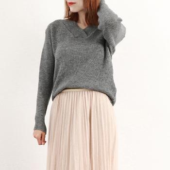 Vネック ニットセーター レディース秋冬 送料無料 即日発送-6